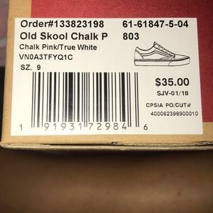 Toddler vans size 9 chalk pink dirt pink